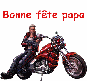 Gif animé bonne fête papa moto